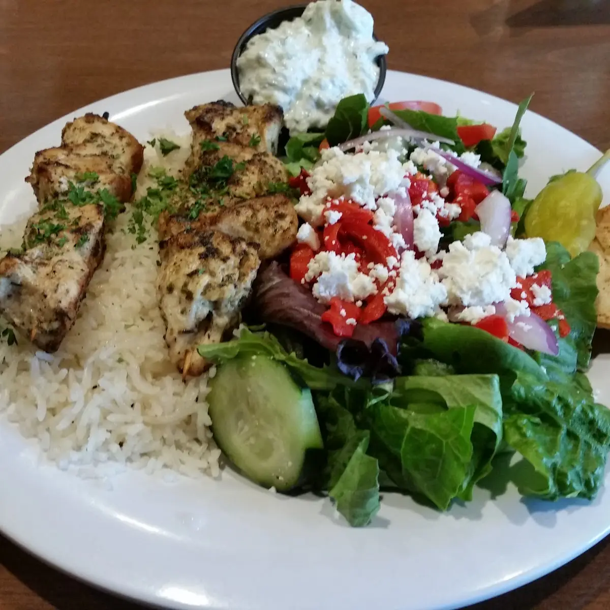 Grilled Chicken Rice and Salad
