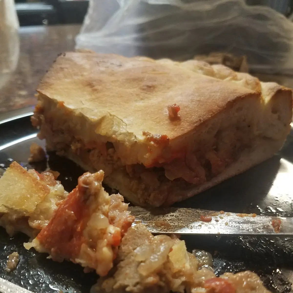 Stuffed Meat Pizza Slice