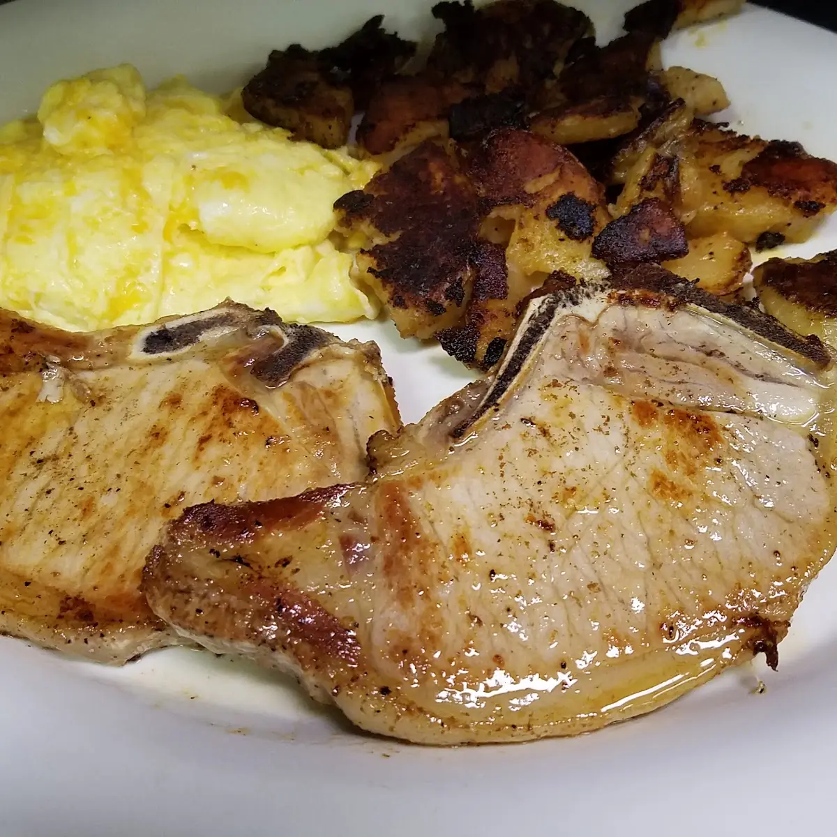 Pork Chops and 2 Eggs