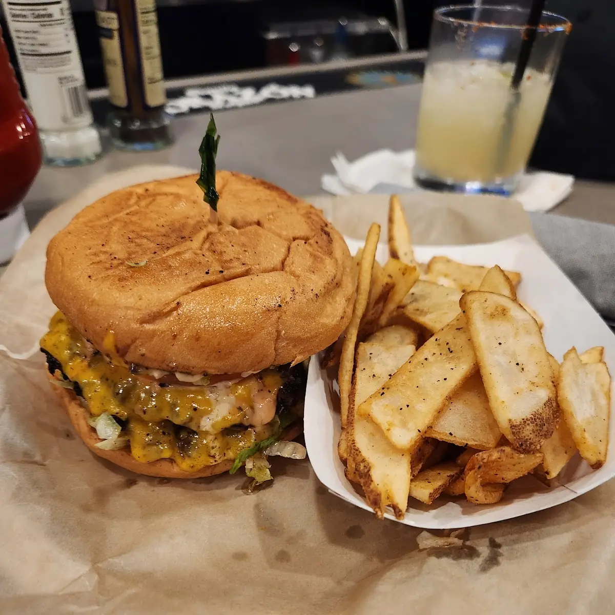 Smash Burger with Fries
