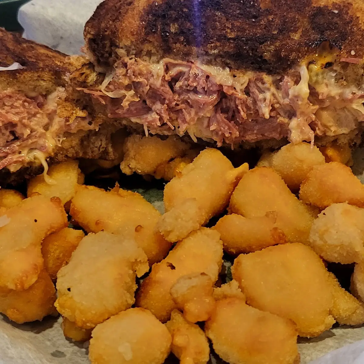 Reuben Sandwich with Cheese Curds
