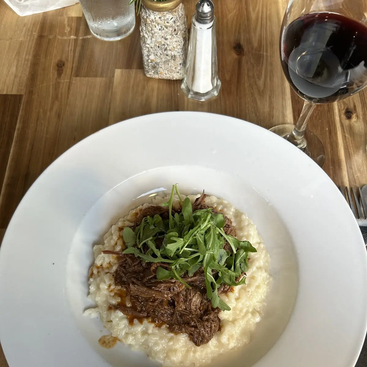 Braised Short Ribs over Prosecco Risotto