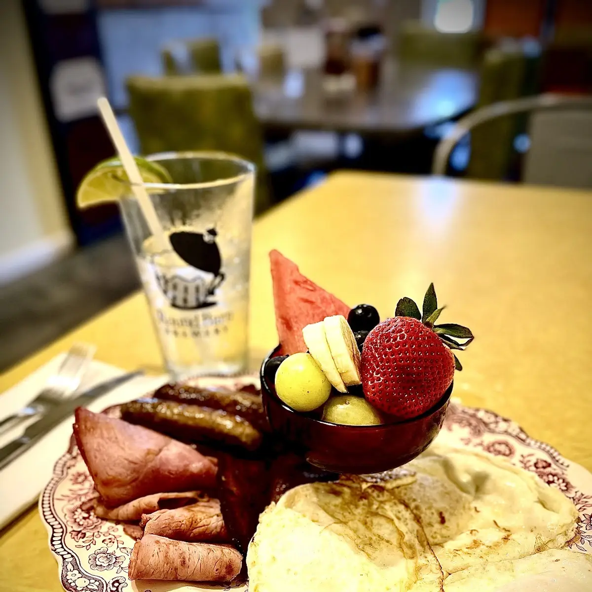 Freddie’S Junk Fried Eggs w Fruit Cup Substitution
