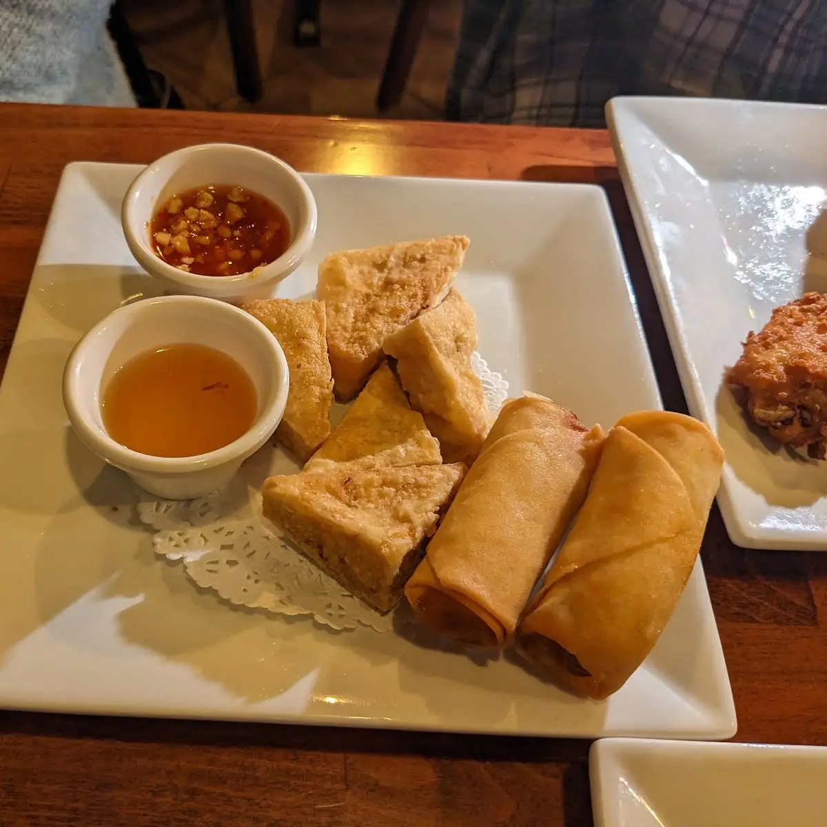 Fried Tofu and Spring Rolls