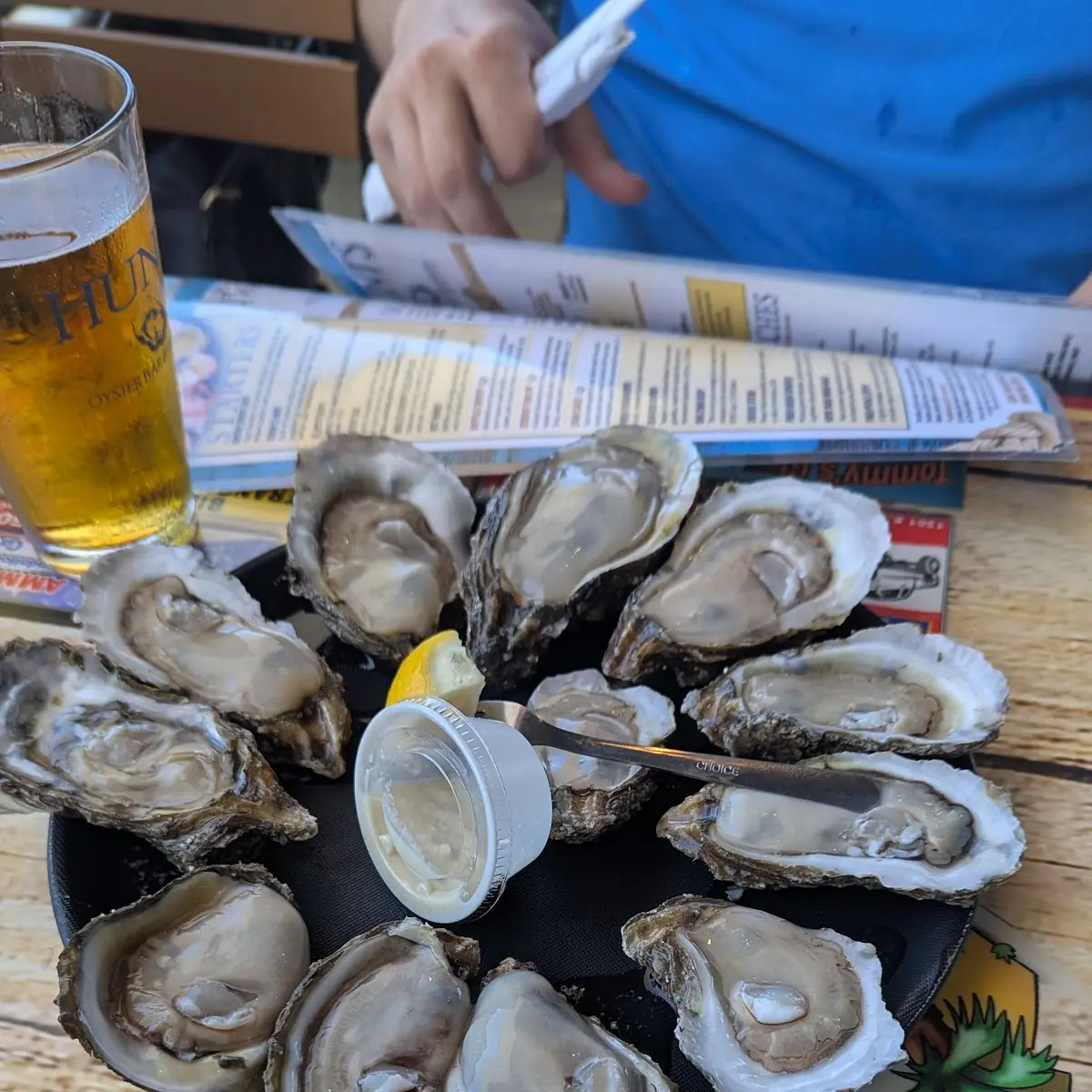 Raw Oysters Baked Oysters on the Half Shell
