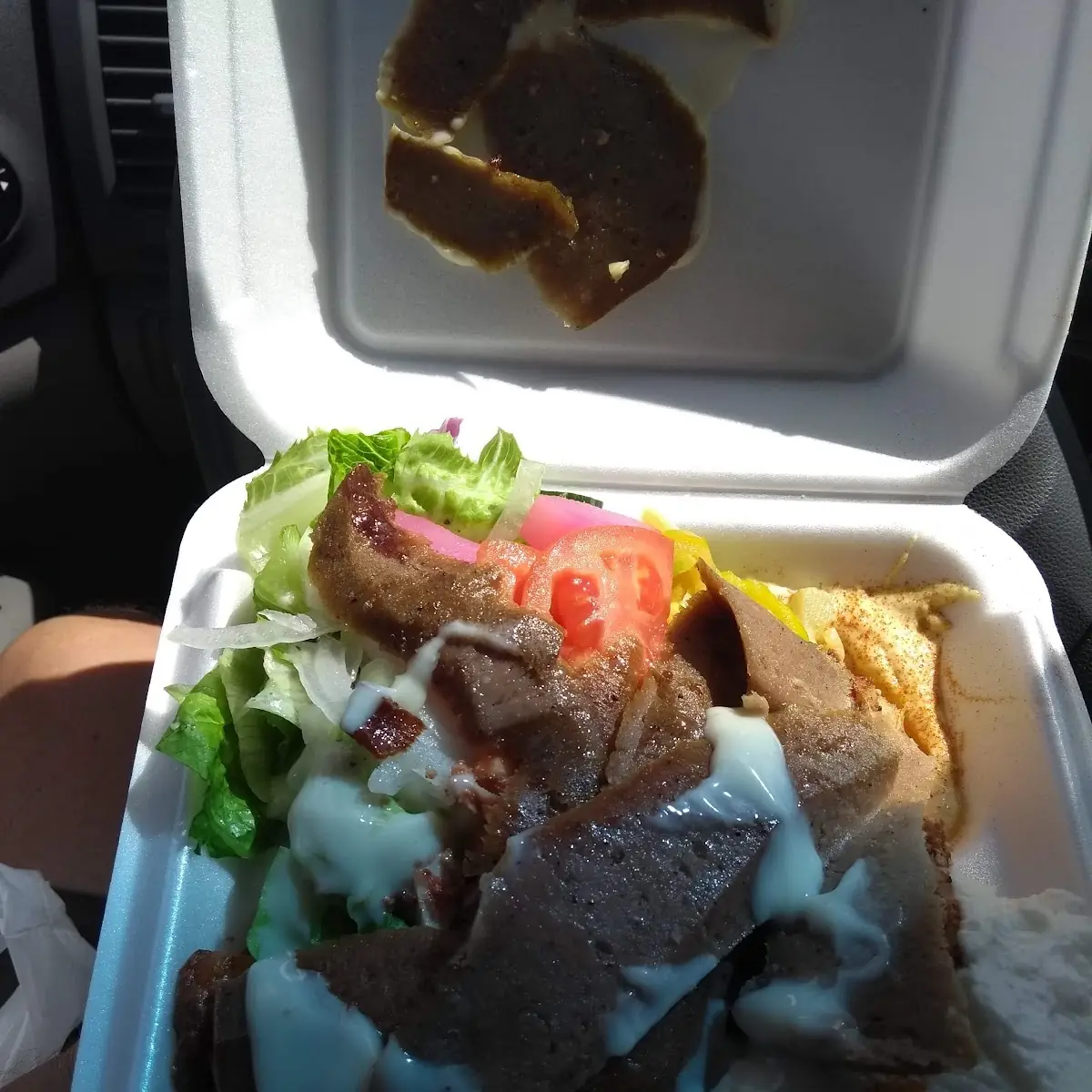 Chicken Beef Shawarma Salad Rice Hummus, Shawarma Garden