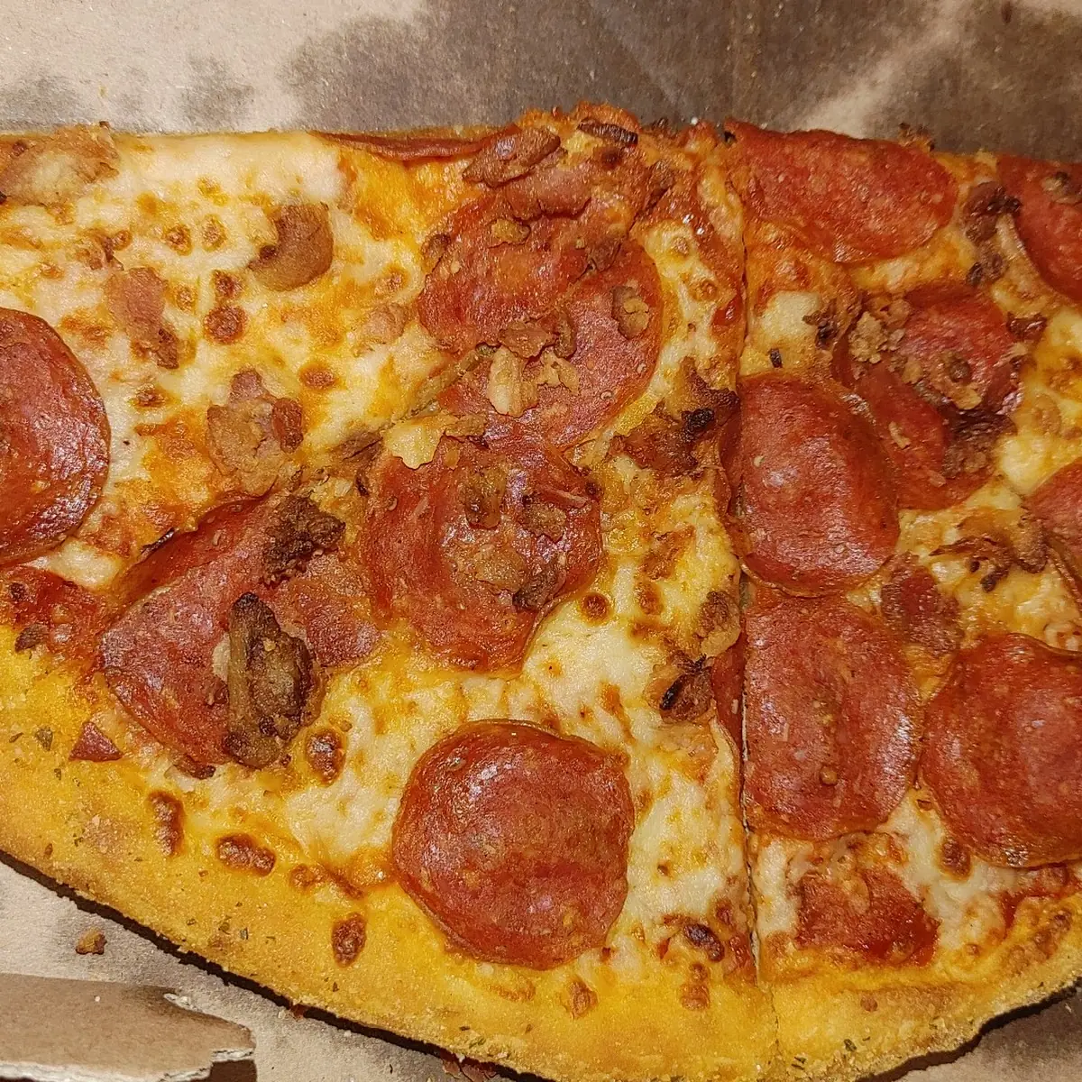 Pepperoni Pizza and Bacon Pizza