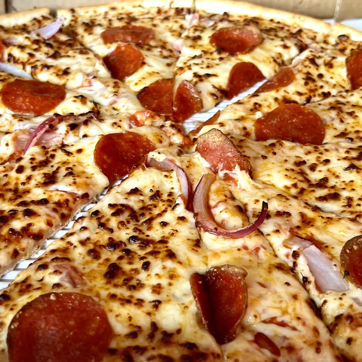 Pepperoni and Onion Pizza