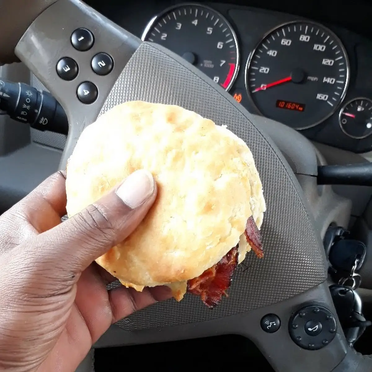Sausage Egg and Cheese with Bacon Biscuit