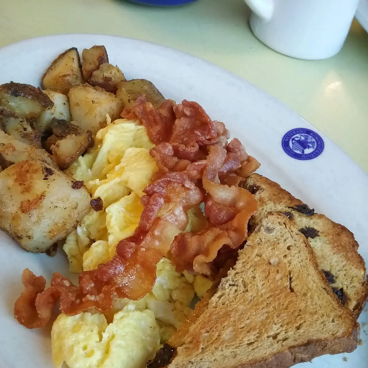 Bacon Eggs Raisin Toast