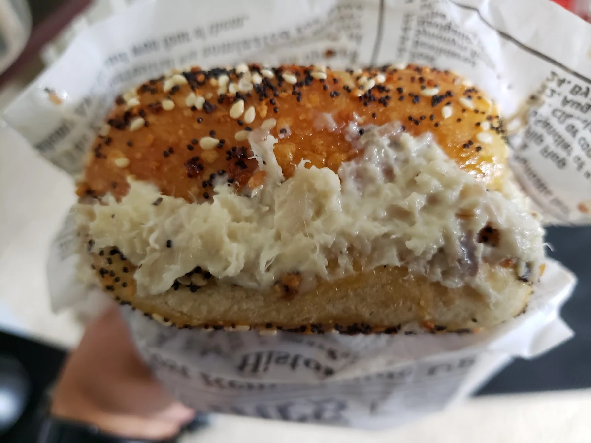 Whitefish Salad on Everything Bagel