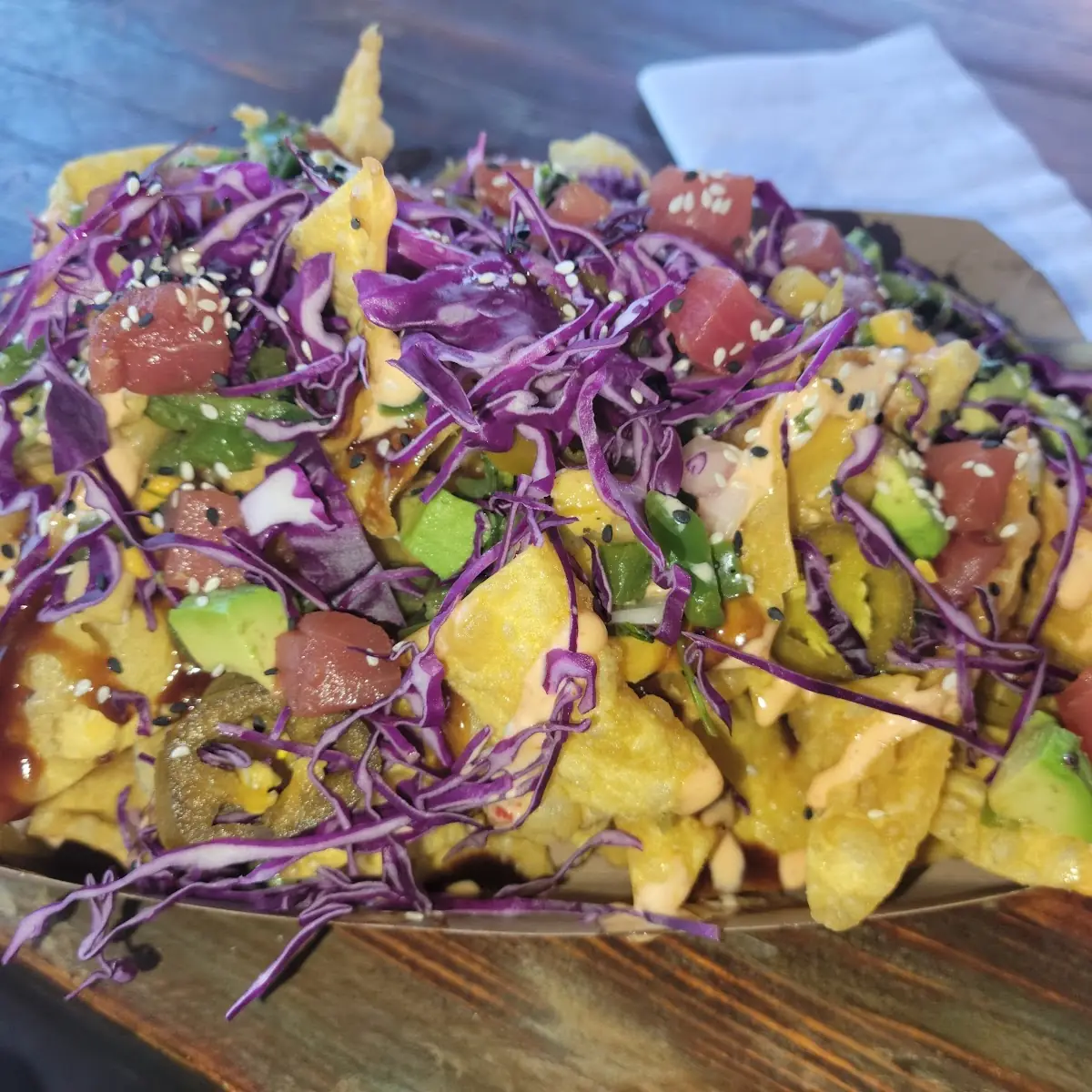 Tuna Poke Nachos