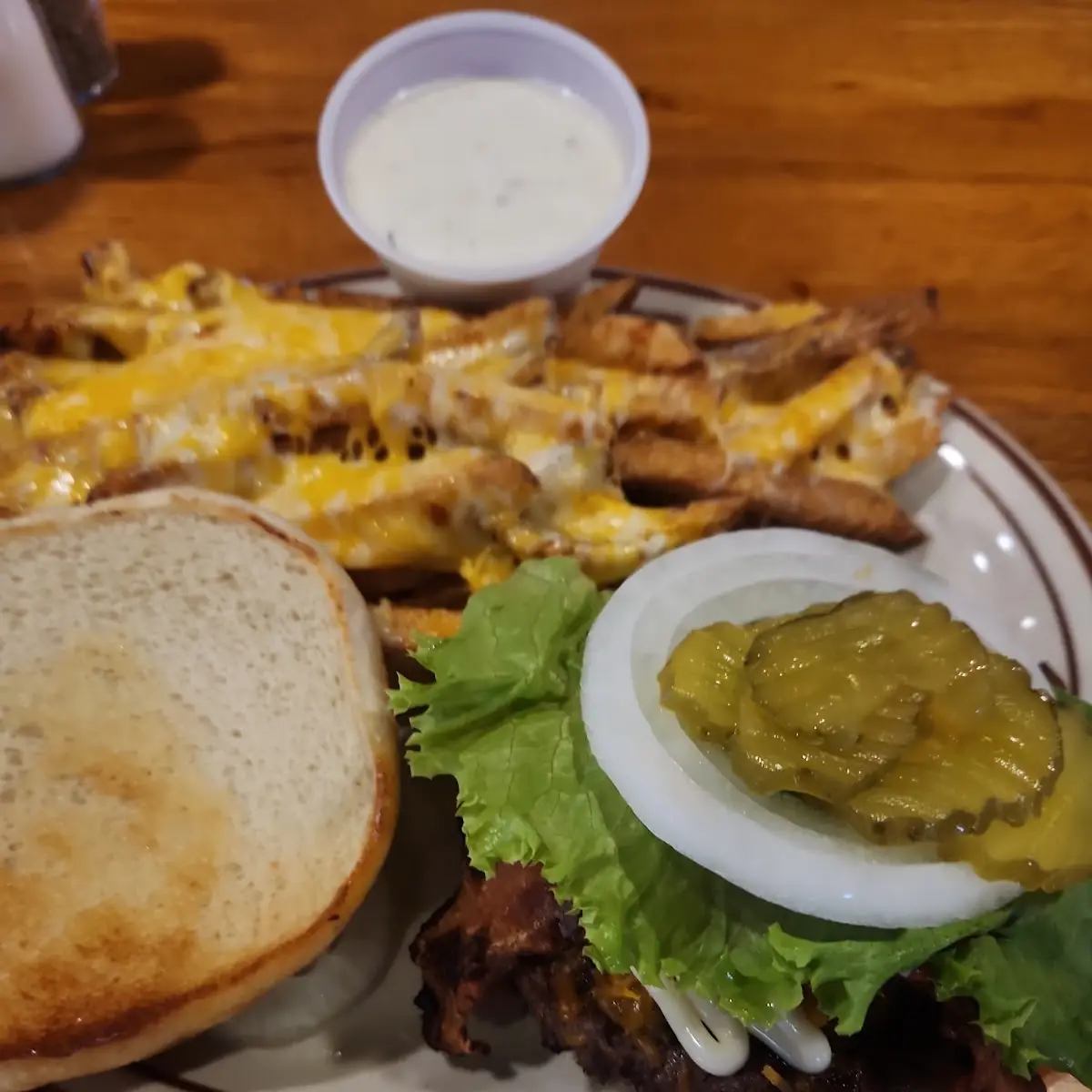Bacon Cheese Burger and Cheese Fries