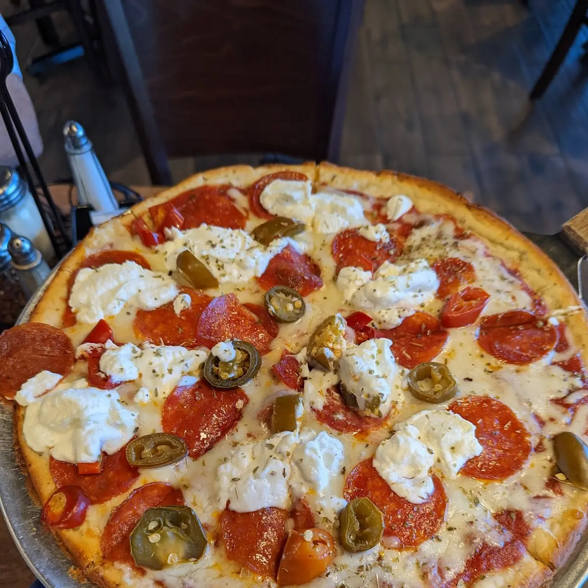 Cauliflower Crust Pizza w Pepperoni Jalapenos & Ricotta