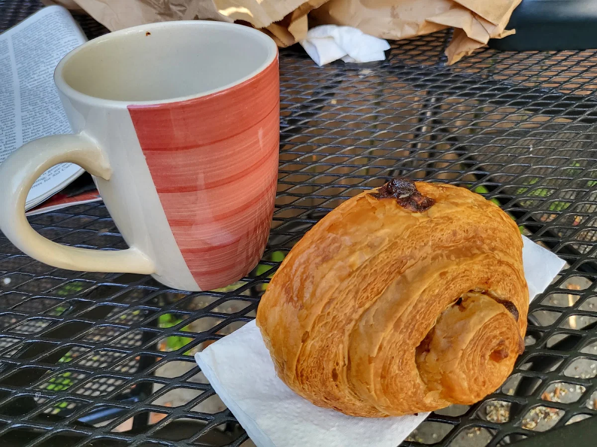 White Chocolate and Raspberry Croissant and Coffee