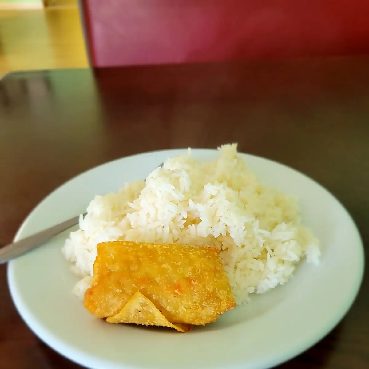 Egg Roll and White Rice