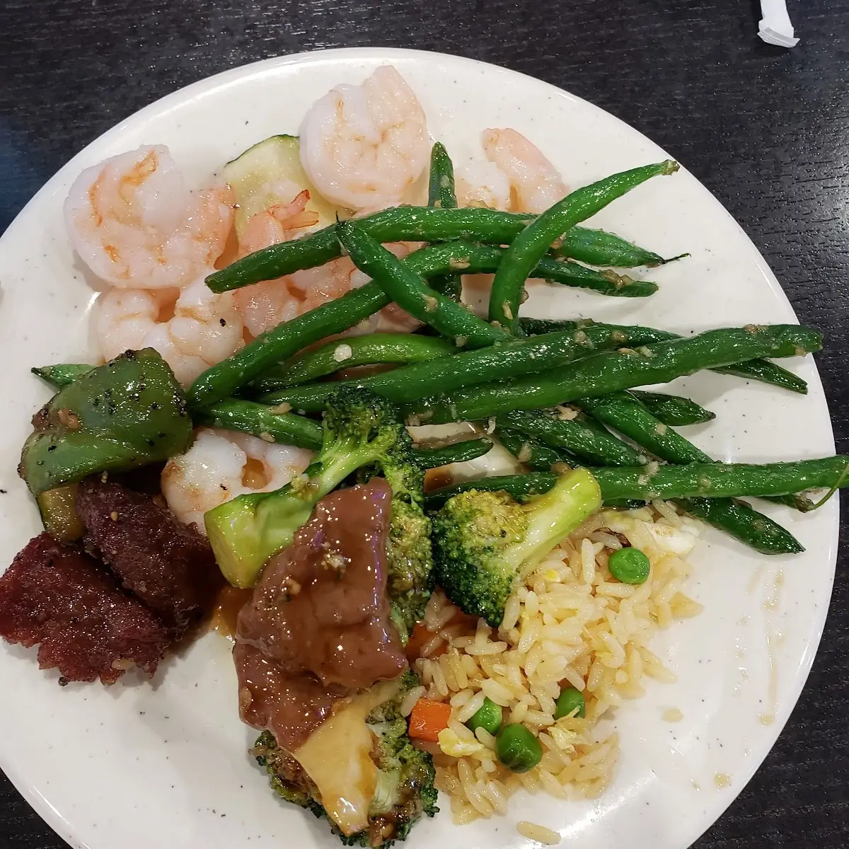 Broccoli Beef Fried Rice and Chicken Egg Roll