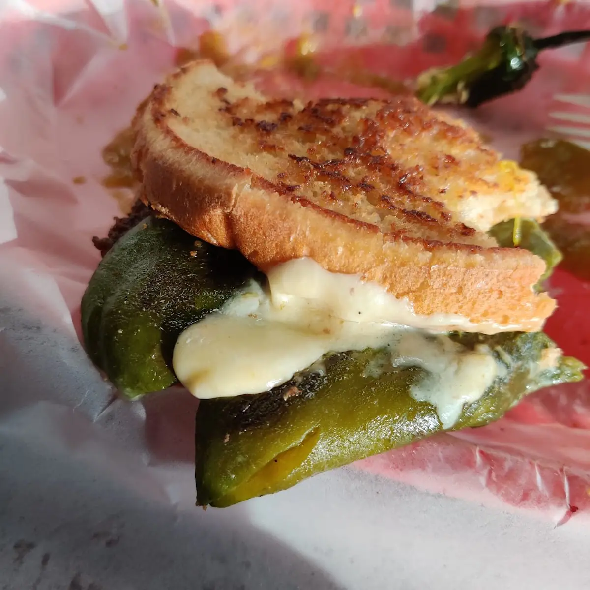 Papa Green Chile Grill Cheese