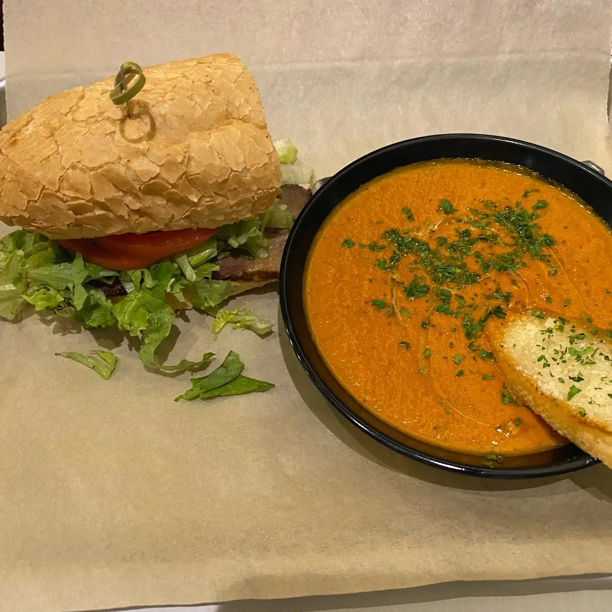 Tomato Bisque & Turkey Sandwich