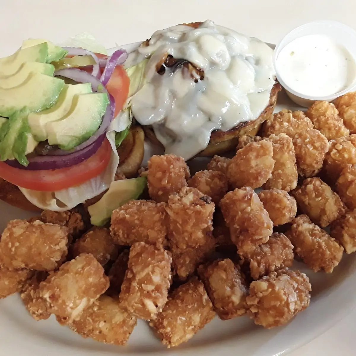 Veggie Burger & Tots