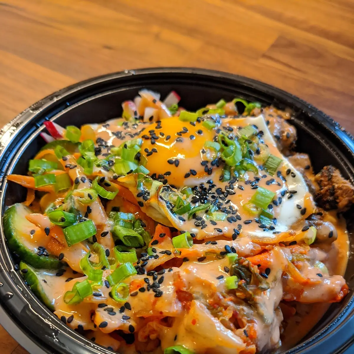 Beef Bibimbap with Dragon Sauce
