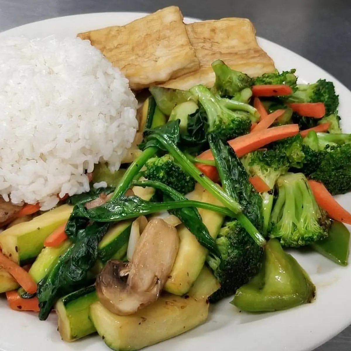 Vegetable Delight with Tofu & Rice