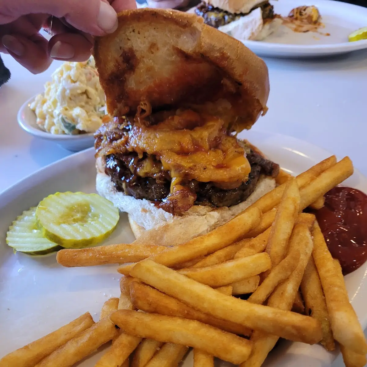 Rodeo Burger and Fries