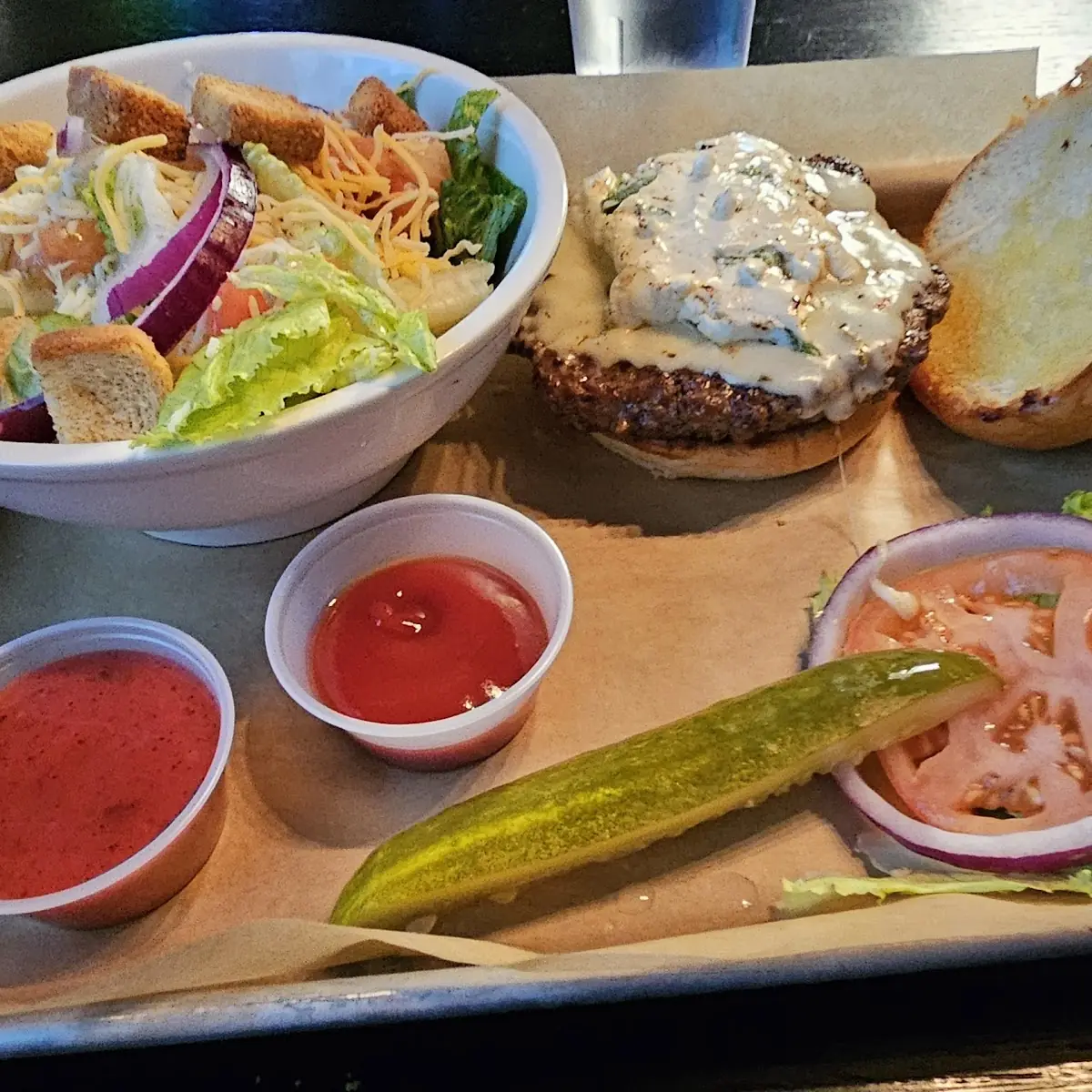 Jalapeño Popper Burger with Side Salad