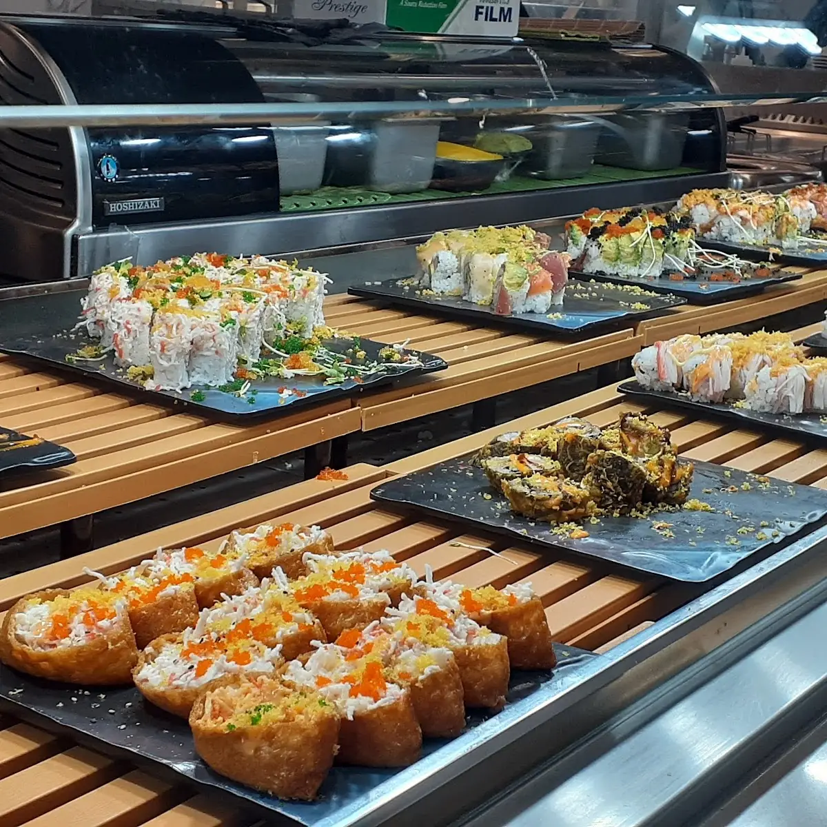 Assorted Sushi Rolls on Buffet