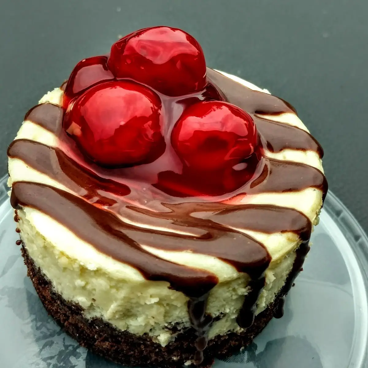 Heart Shaped Cherry Chocolate Chip Cheesecake for 2