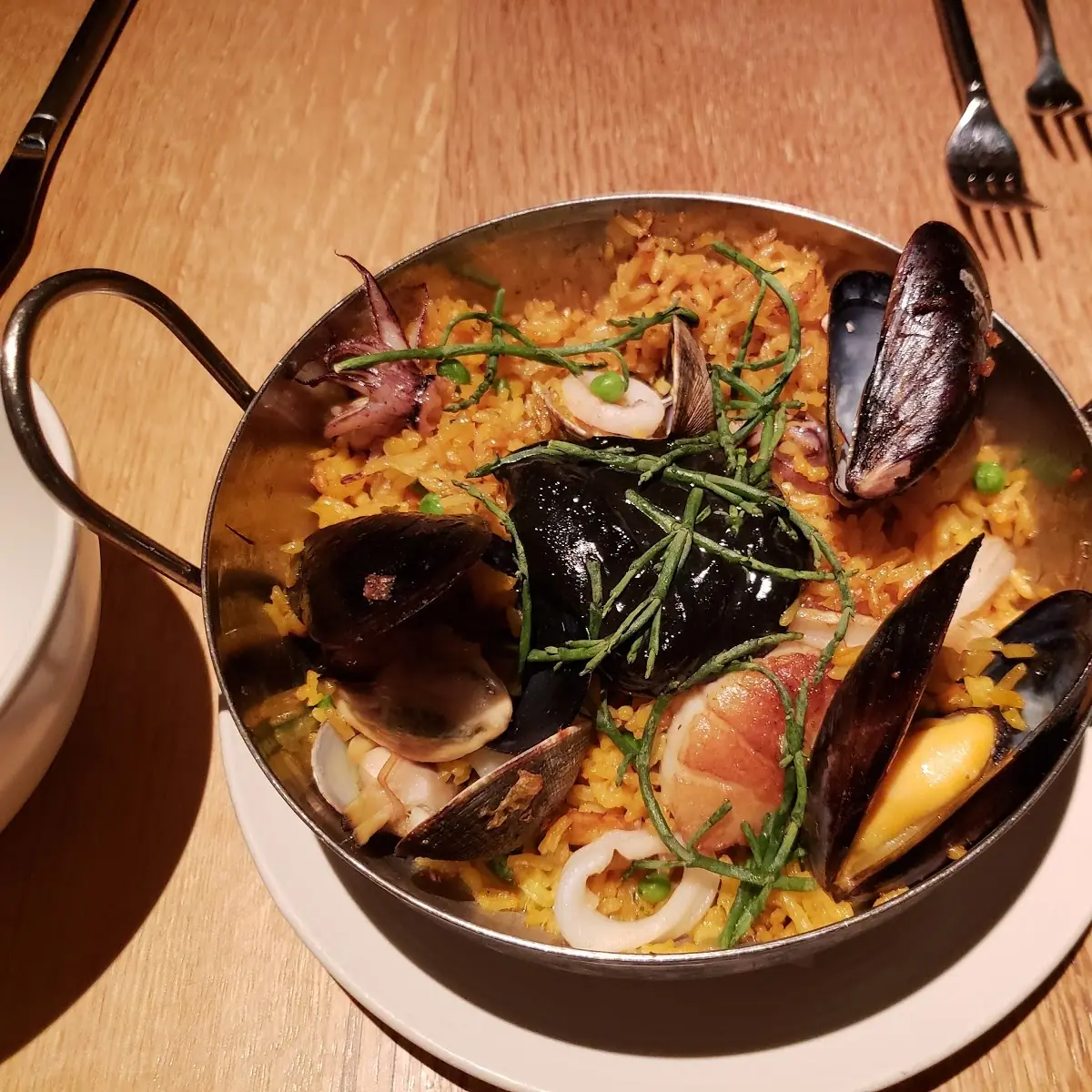 Seafood & Chorizo Paella Squid Ink Aioli