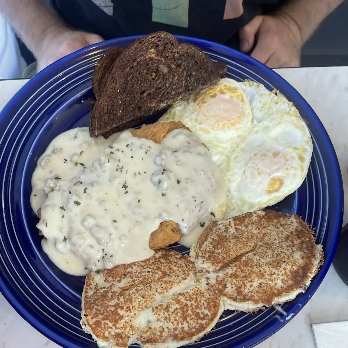 Chicken Fried Steak with Mashed Potato Cakes