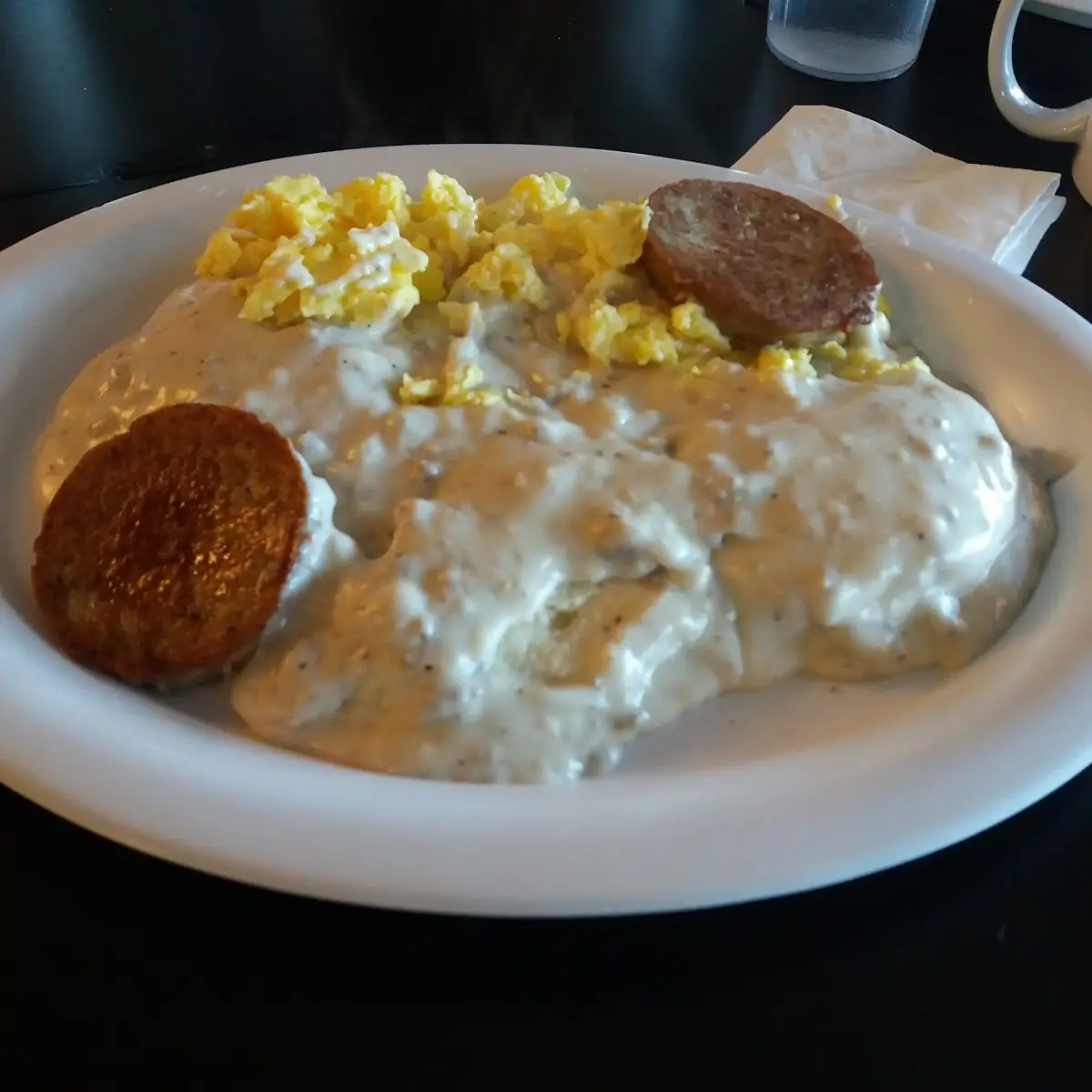 Biscuits & Gravy Breakfast w Eggs and Sausage