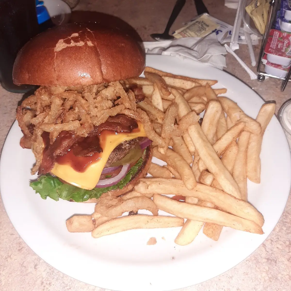 Cheeseburger with Seasoned Curly Fries