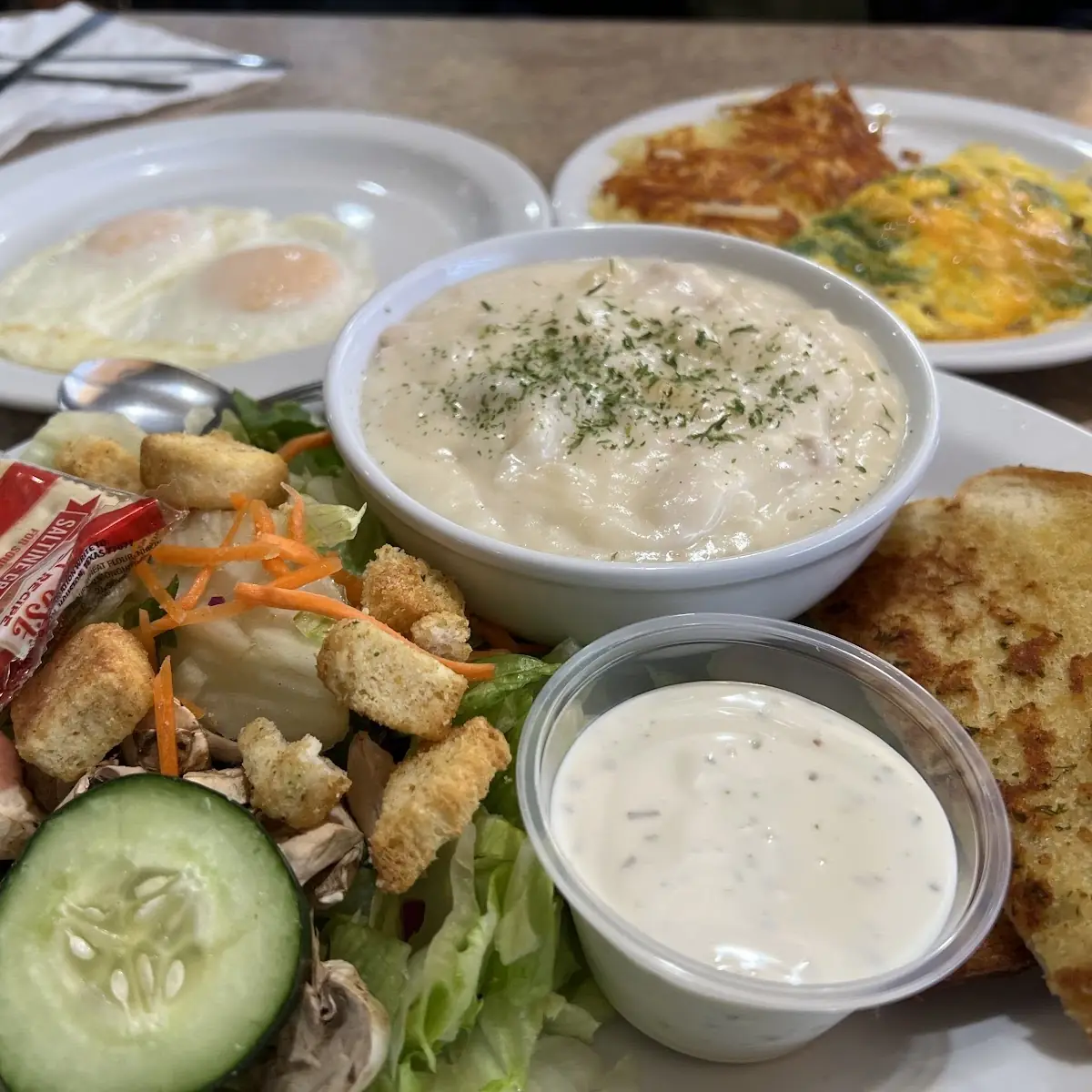 Soup Salad & Garlic Bread