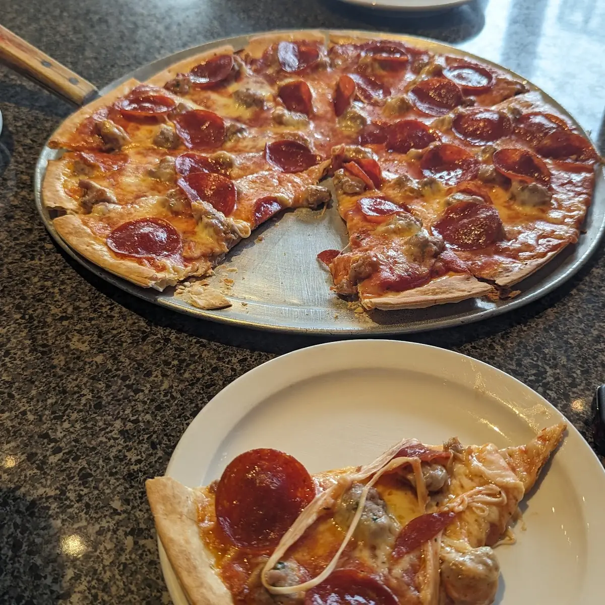 Sausage and Pepperoni Pizza