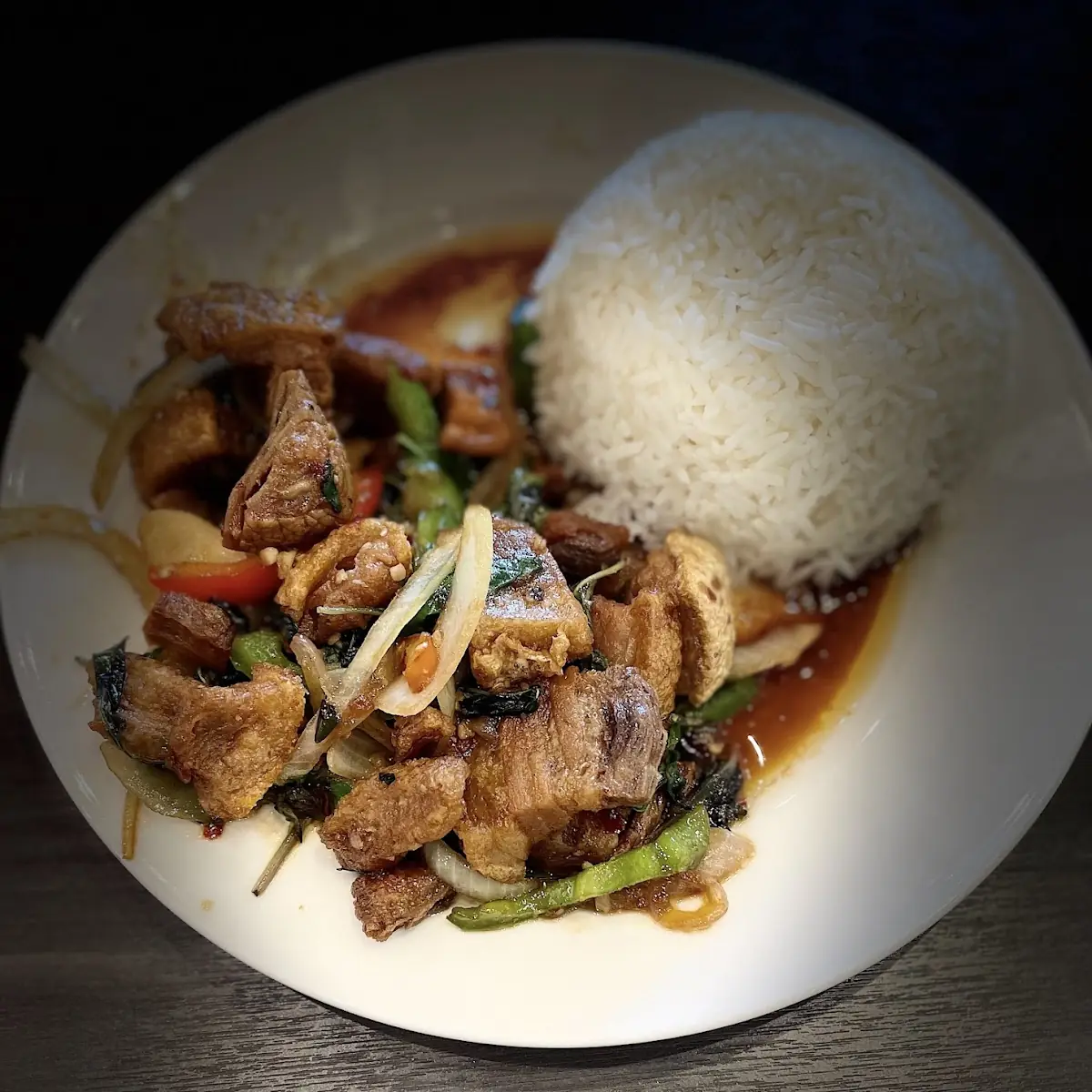 prik pao over rice ผัดพริกเผาราดข้าว