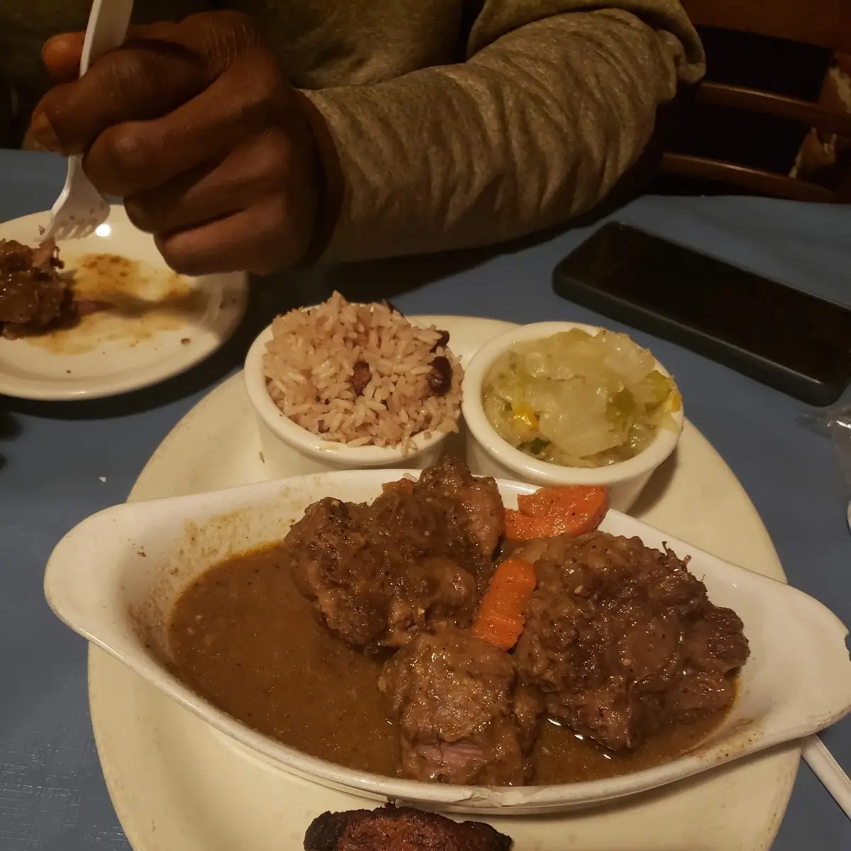 Oxtails with Rice & Beans Cabbage