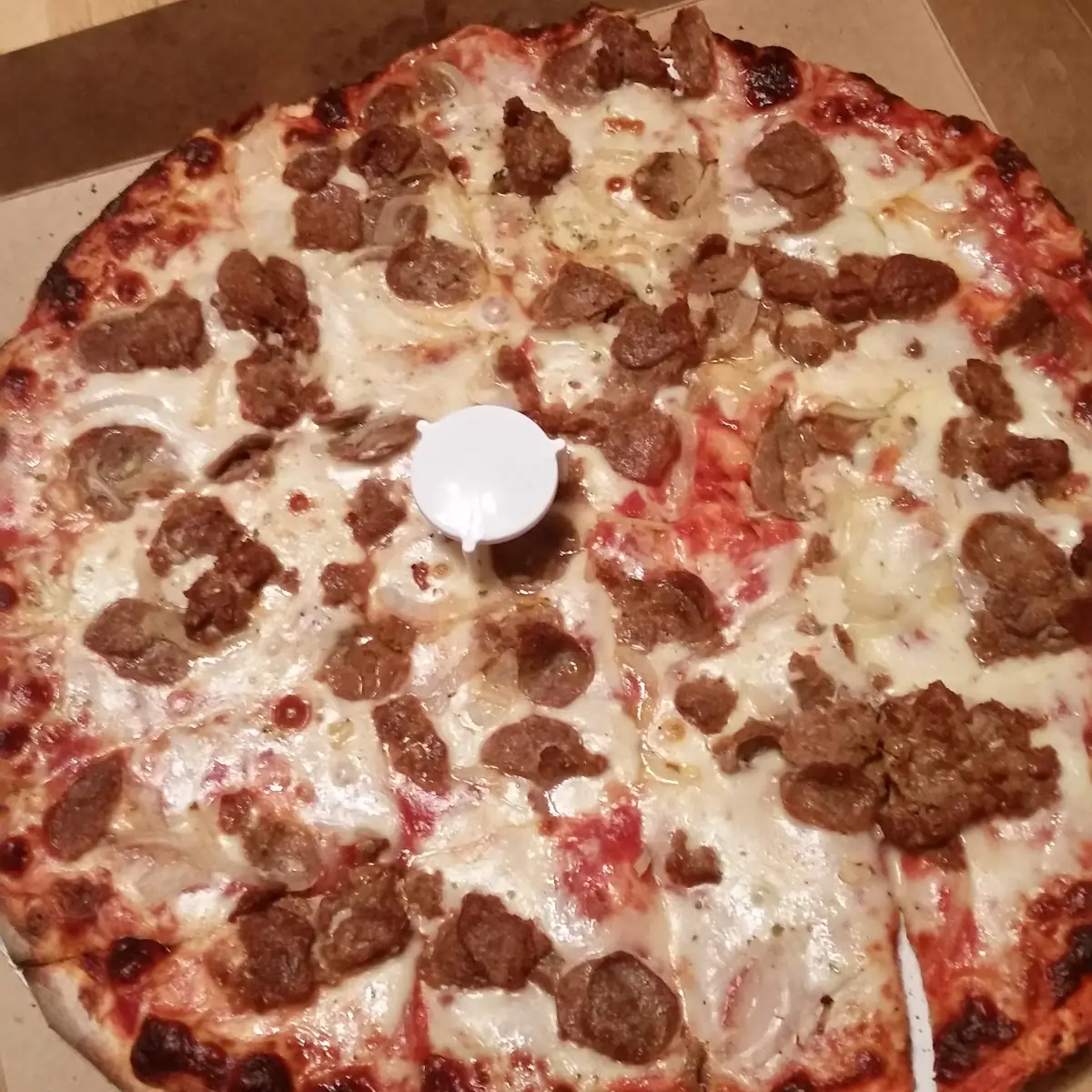 Double Hot Sausage with Onions Pizza