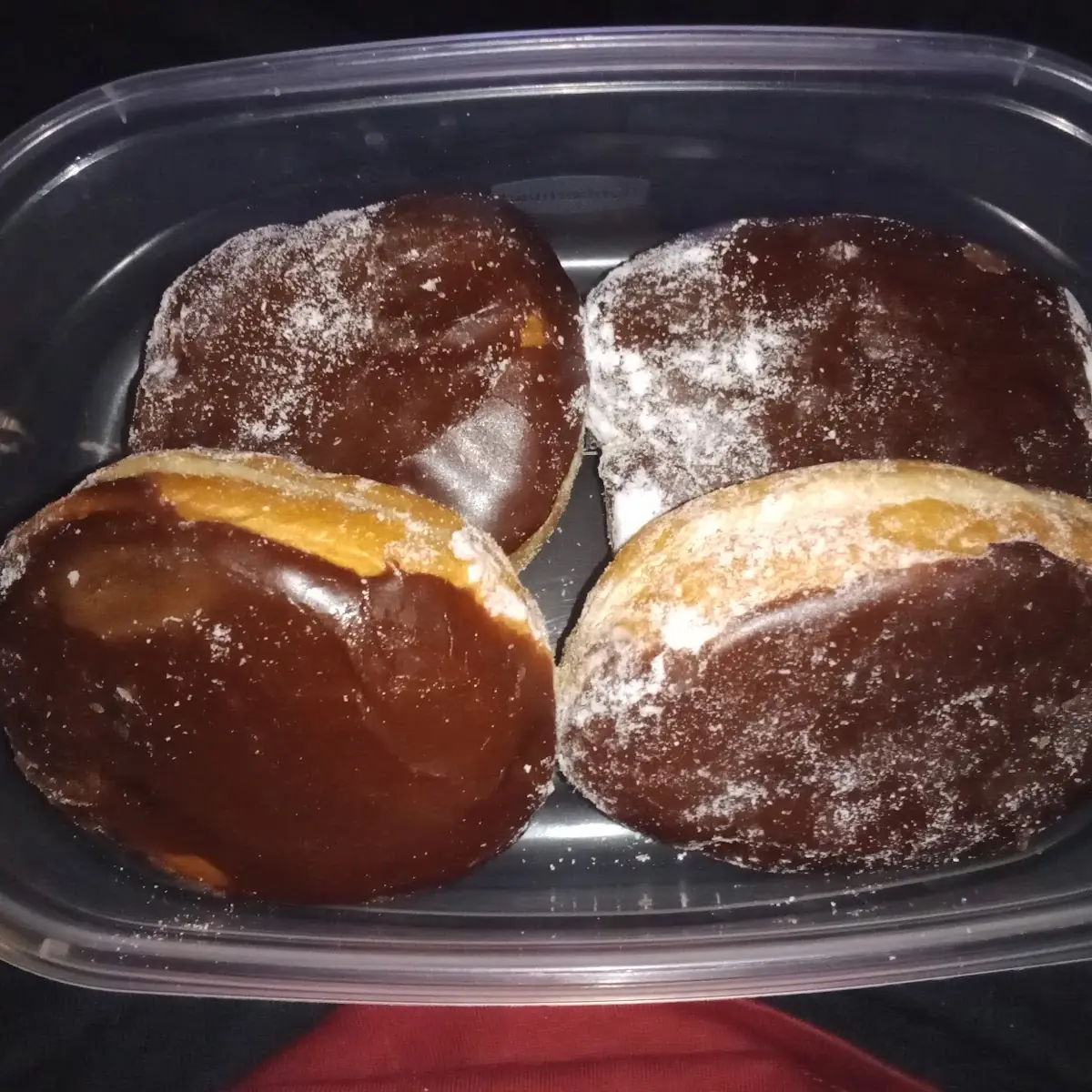 Chocolate Iced Chocolate Cream Filled Donuts