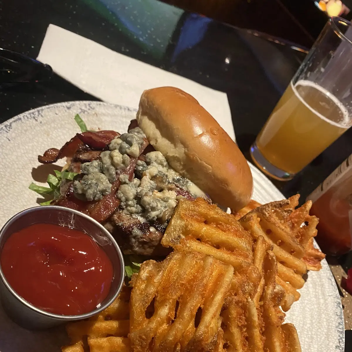 Black and Blue Cheese Burger