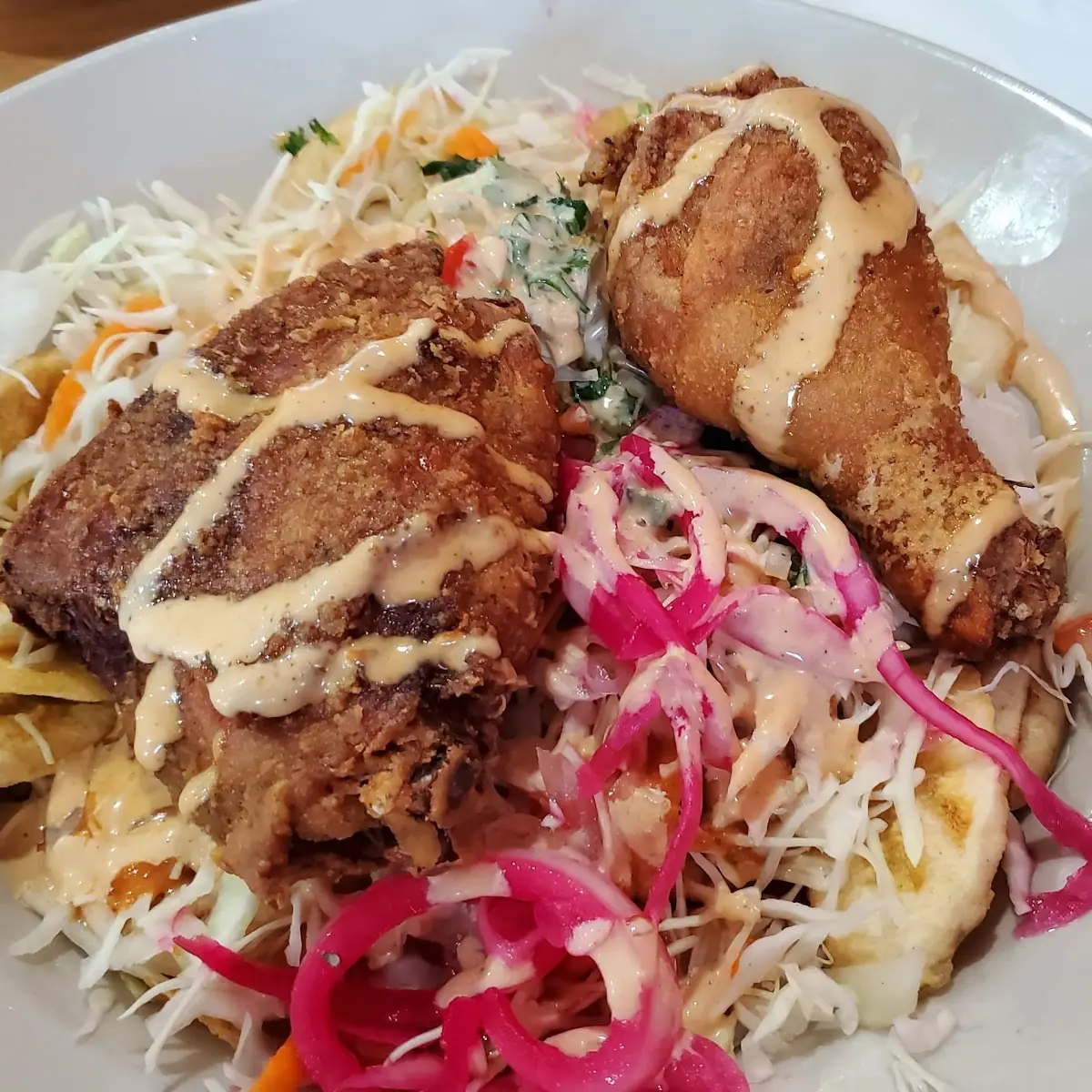 Catracho Dinner with Fried Green Plantains