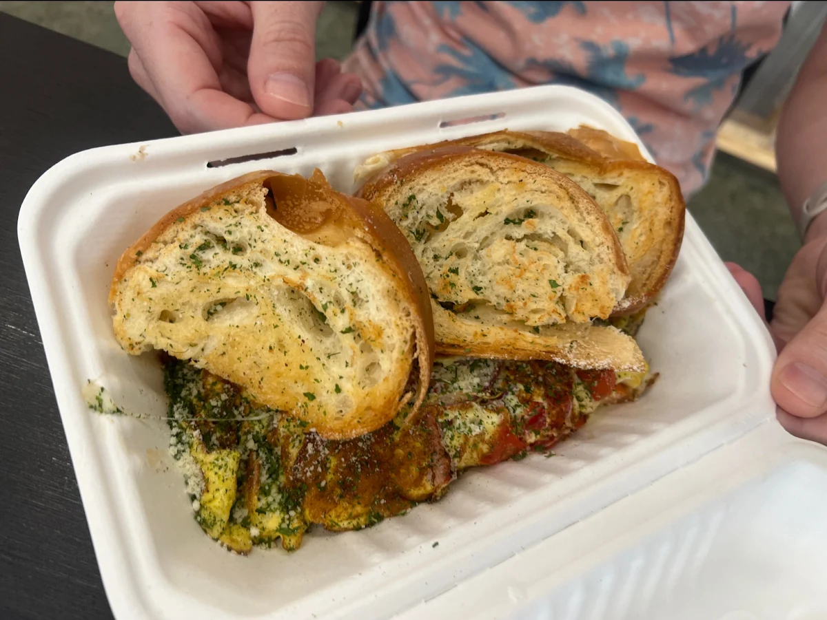 Omelette with Garlic Bread