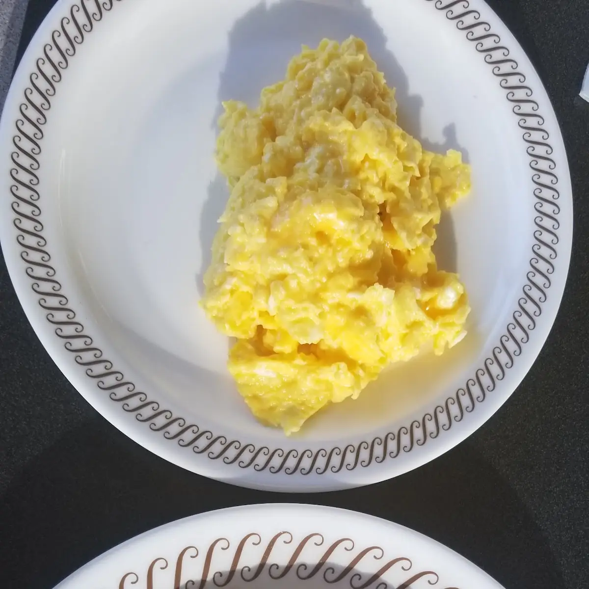 Waffle and Scrambled Eggs with Cheese