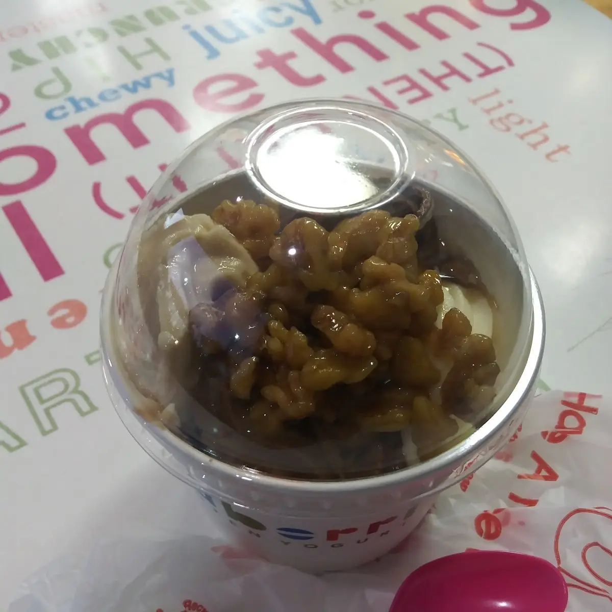 Waffle Cone Cup with Yogart and Nuts