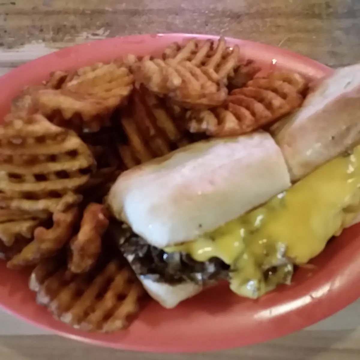 Beef Philly with Waffle Fries