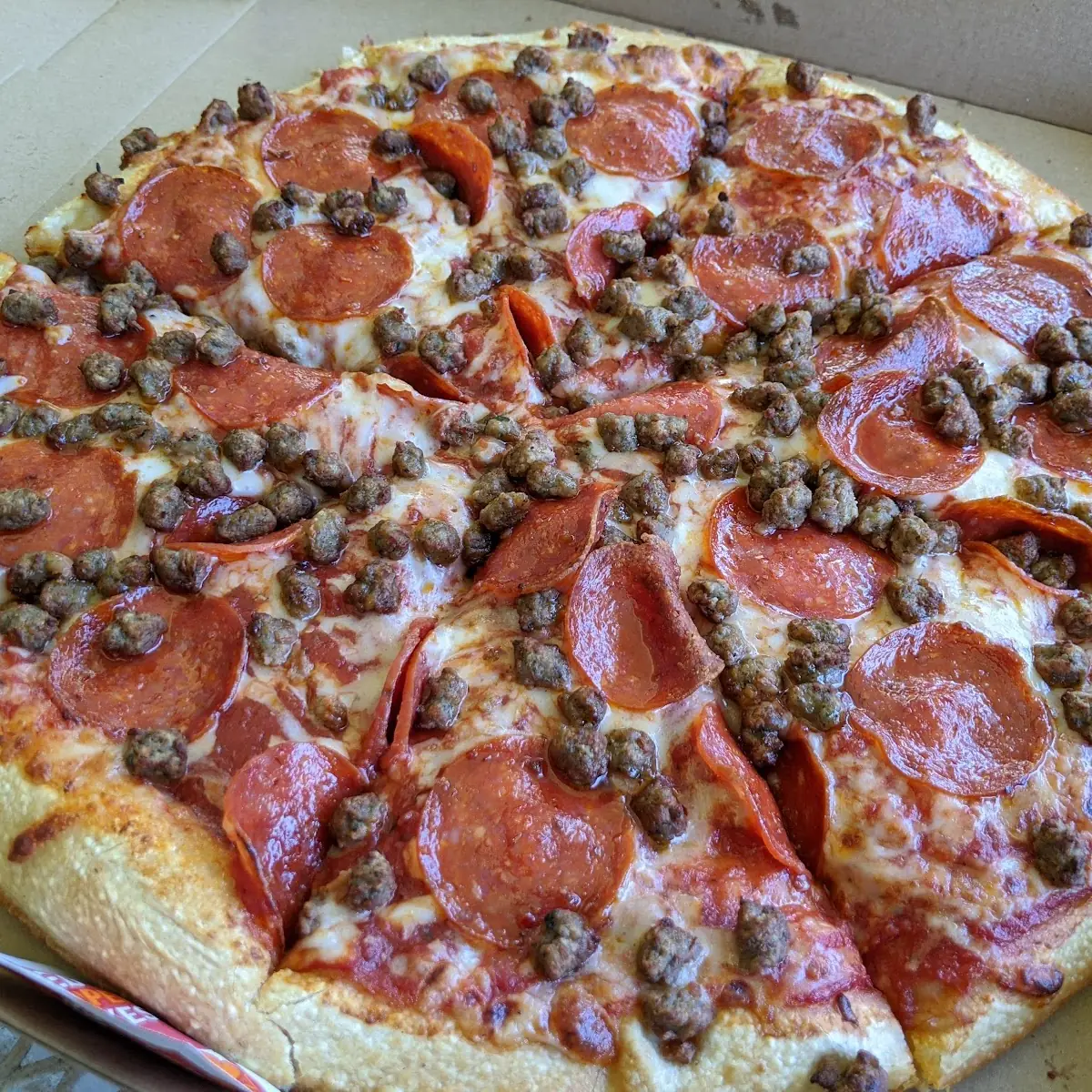 Pepperoni and Sausage Pan Pizza
