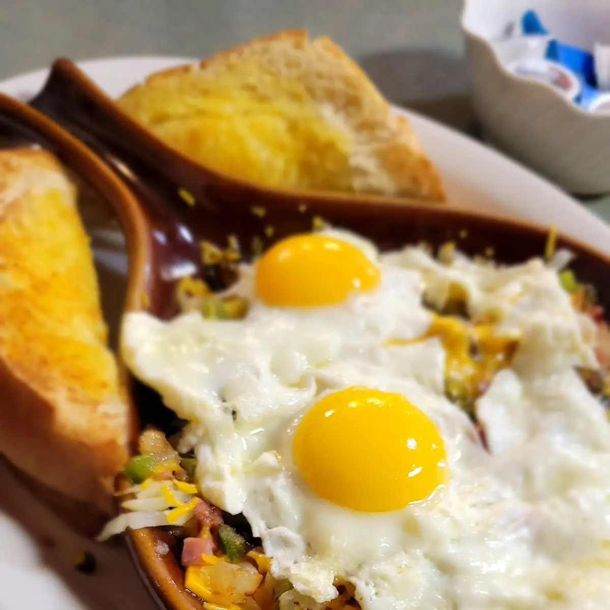 One Egg Hash Browns and Toast