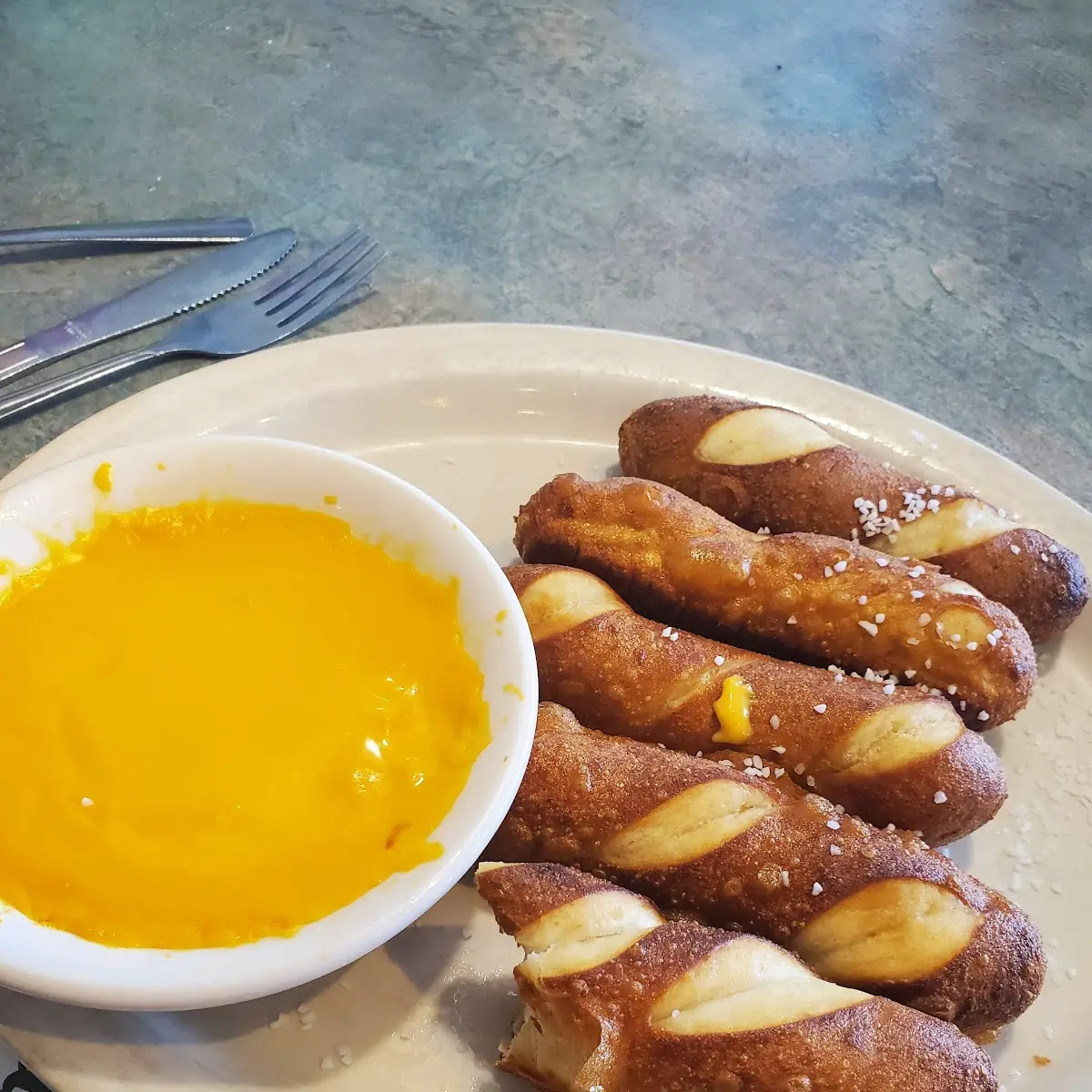 Pretzel Sticks and Cheese Dip