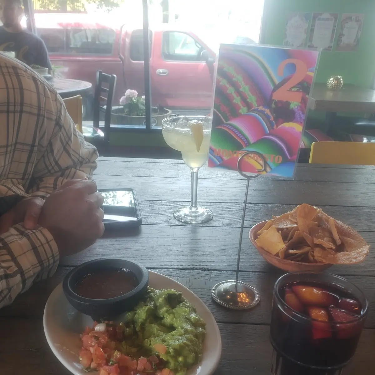 Chips and Salsa and Guacamole Dip
